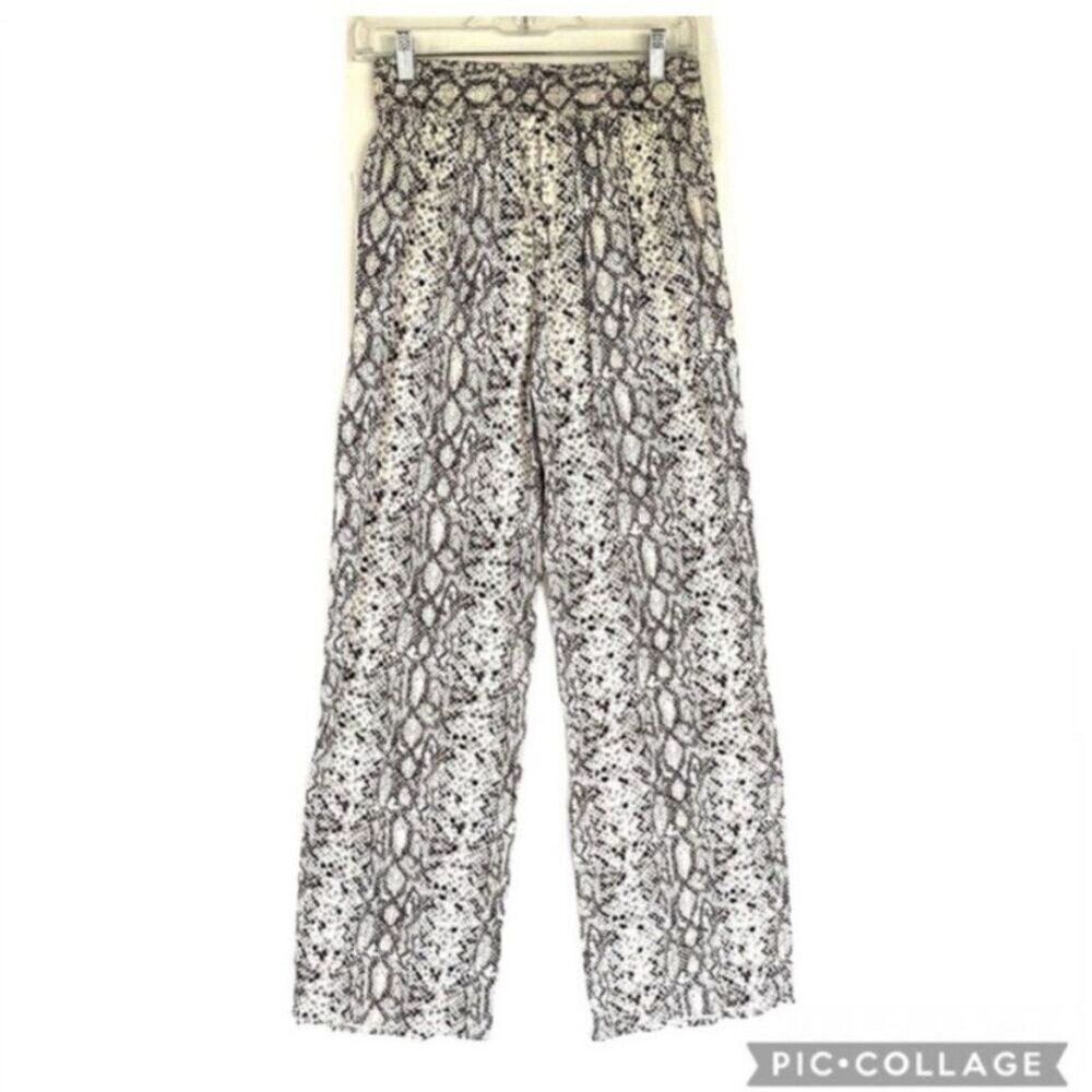 Good American Python Snake Print Wide Leg Pants High Rise New 2 4 S - Picture 7 of 12